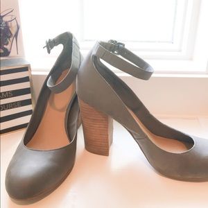 Gray heels with ankle strap - Sz 10